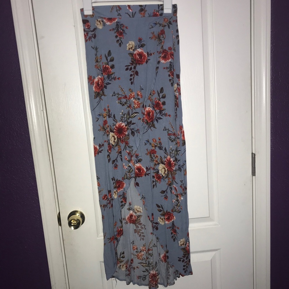 Floral Split Thigh Long Skirt
